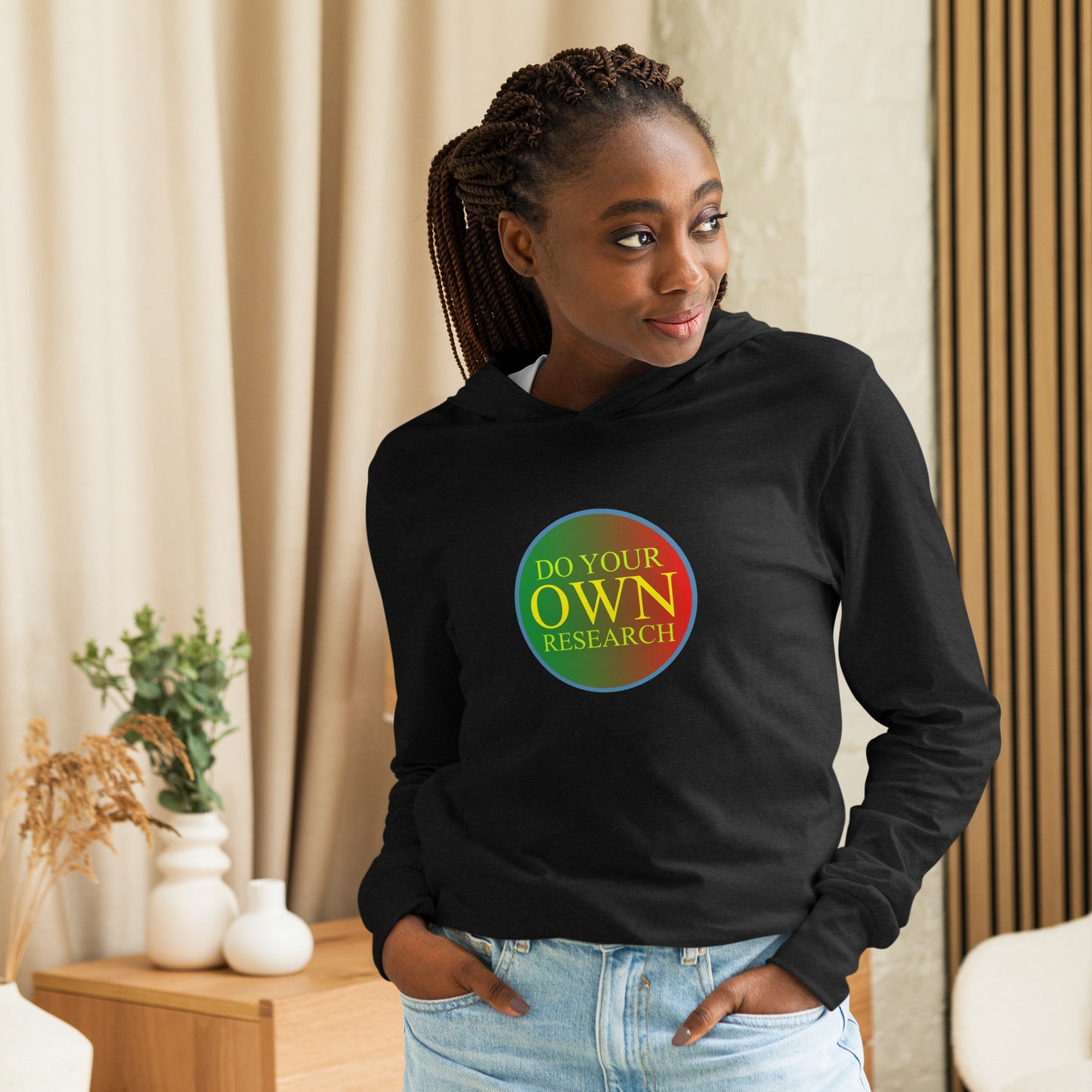 Women's Hooded long-sleeve Custom logo tee