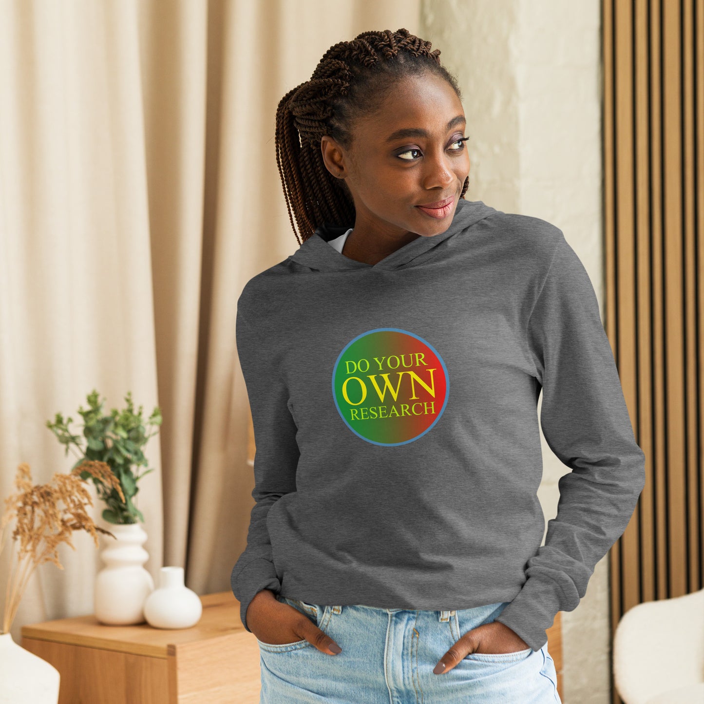 Women's Hooded long-sleeve Custom logo tee