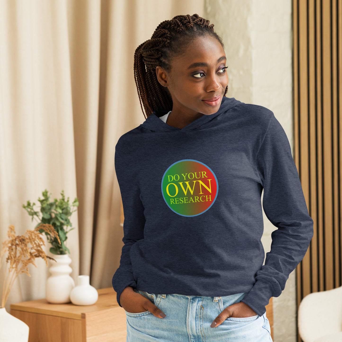 Women's Hooded long-sleeve Custom logo tee